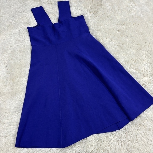 Reiss Womens Blue Archive Jamie Knitted V Neck Sleeveless A Line Dress Size 6 - Picture 12 of 16